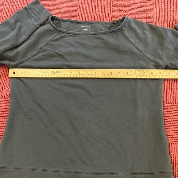 Lands' End women’s small gray Cotton Long Sleeve Shirt - Picture 4 of 9